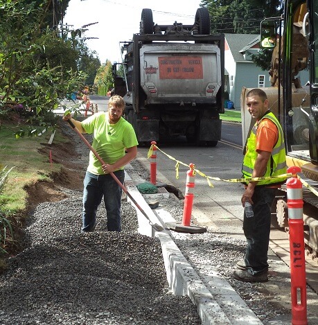 Photo of sidewalk construction