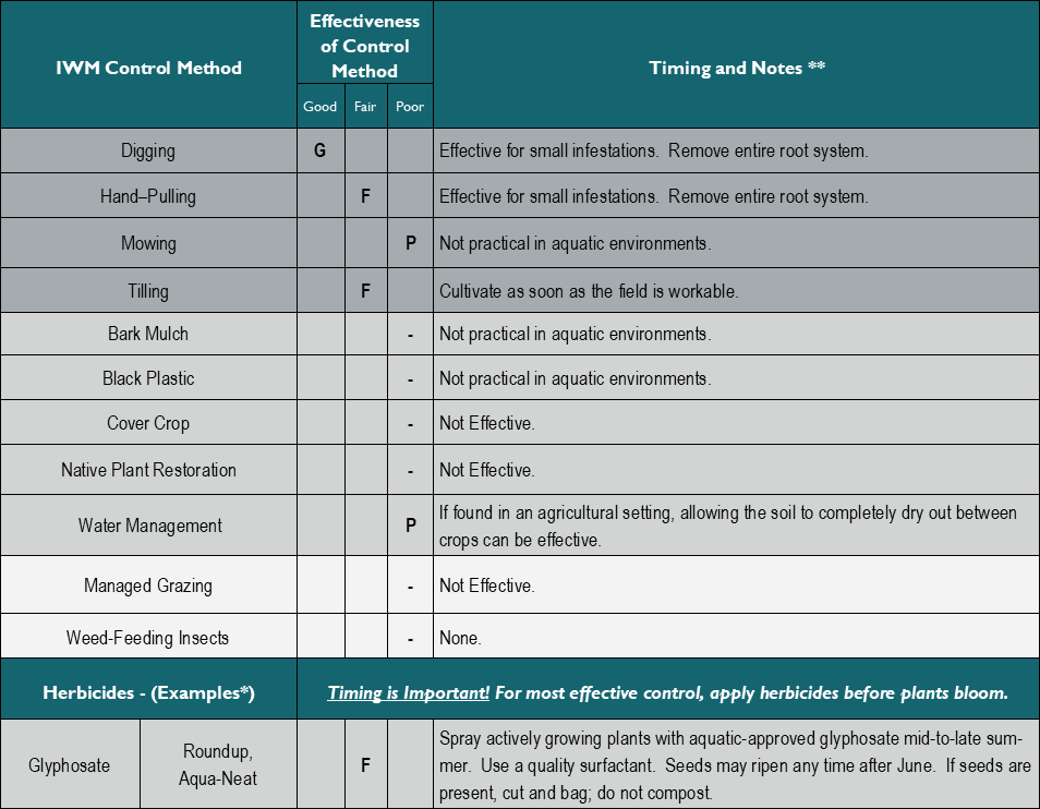 Chart for controlling ​ricefield bulrush