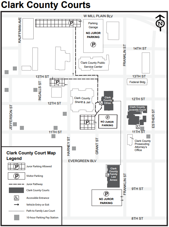 Juror Parking Map