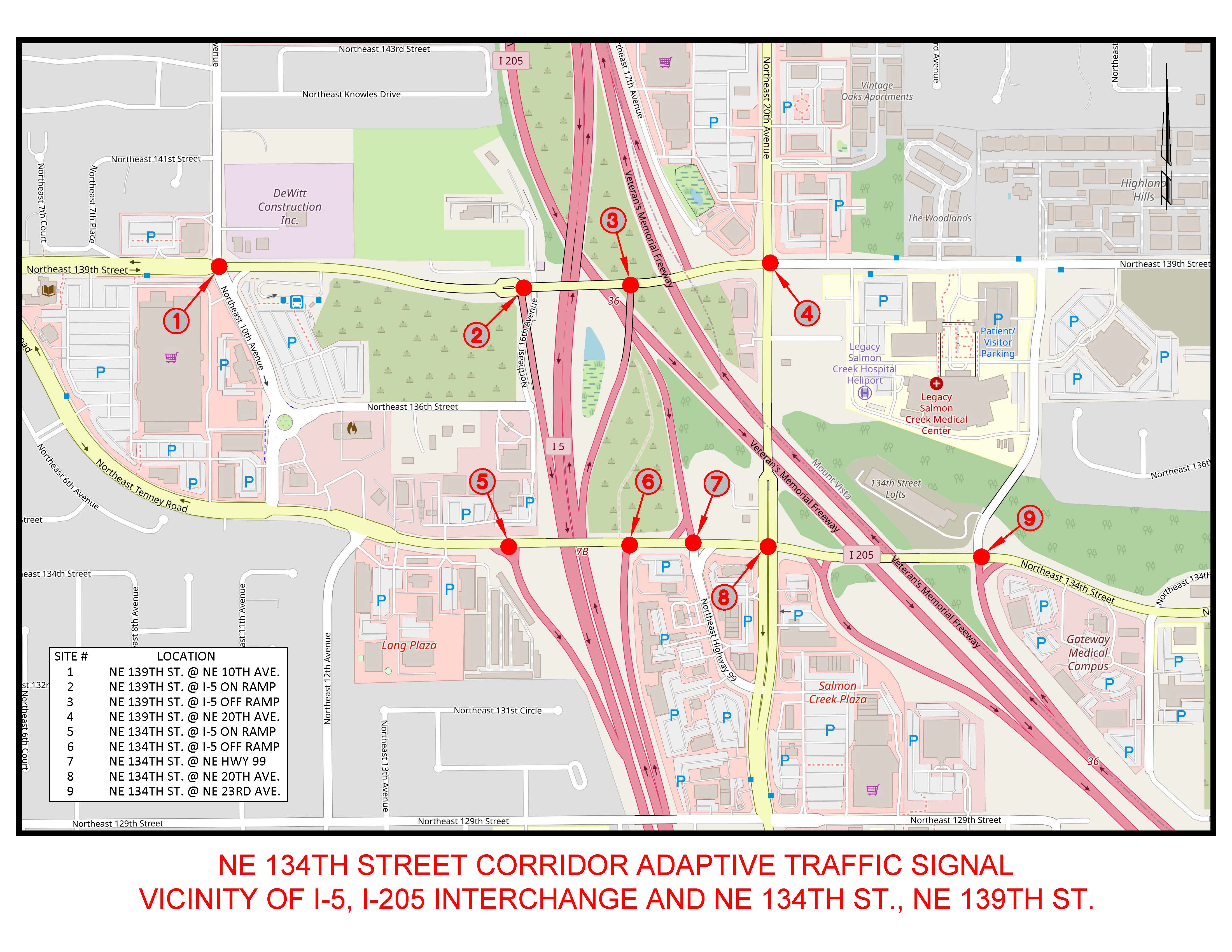 NE 134th Corridor Map