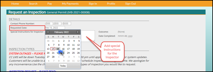 CC LMS request date