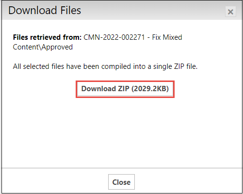 Download zip button