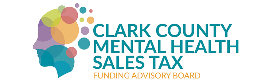 Profile illustration of human with colored circles overlapping to shape the back of the head. The type: CLARK COUNTY MENTAL HEALTH SALES TAX FUNDING ADVISORY BOARD