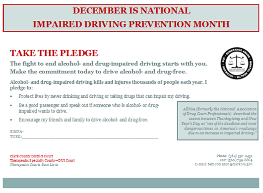 National Impaired Driving Prevention Month